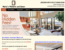 Tablet Screenshot of martyswindowsanddoorsca.com